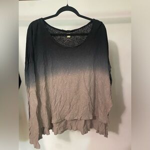 We The Free Gray 3/4 Sleeve Boxy Blouse